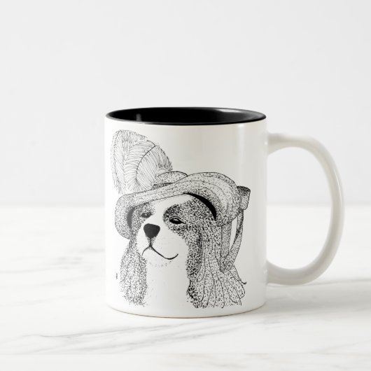 King Charles und Extravagant Hat Zweifarbige Tasse (Rechts)