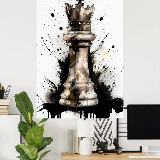 King Chess Piece Gemälde Poster (Heimbüro)