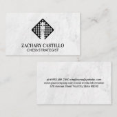 King Chess Piece | Schachbrett Visitenkarte (Vorne/Hinten)