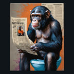 King Chimp Realismus trifft Pop Art Majestic Fotodruck<br><div class="desc">Treten Sie ein in die Welt der sonderbaren Königtum mit "Royal Chimp on the Throne". Dieses digitale Kunstwerk verbindet realistische Tierporträt mit der Kühnheit der Pop-Kunst und schafft eine visuell auffällige und zum Nachdenken anregende Komposition. Der Schimpanse, detailliert mit ausdrucksvollen Gesichtszügen und lebensähnlichen Fellen, besetzt auf einer Toilette eine Zeitung...</div>