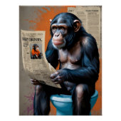 King Chimpanzee in Vibrant Pop Art Style" - Abstra Poster (Vorderseite)