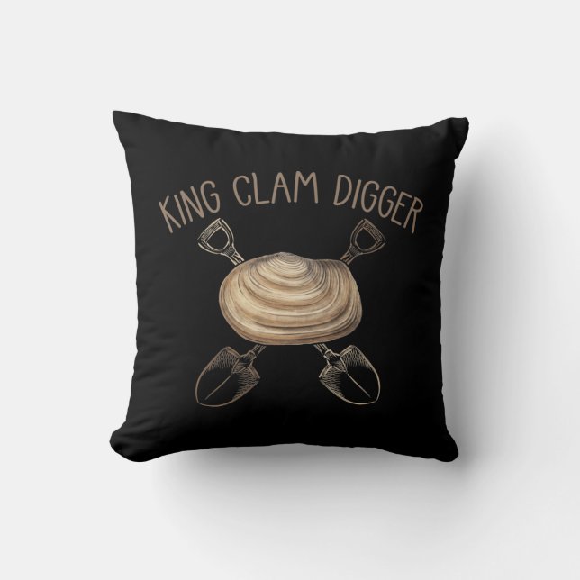 King Clam Digger Beach Muschel Gravur Kissen (Vorderseite)