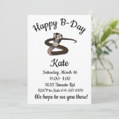 King Cobra Happy B-Day Einladung (Stehend Vorderseite)