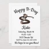 King Cobra Happy B-Day Einladung (Vorne/Hinten)