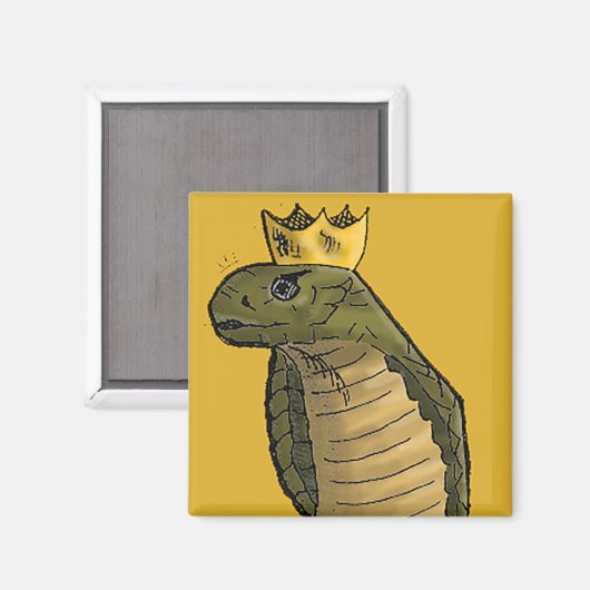 King Cobra Magnet | Funny Snake mit Kronengrab-Com (Vorderseite/Rückseite)