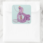 King Cobra Snake Rock Klettern Quadratischer Aufkleber (Tasche)