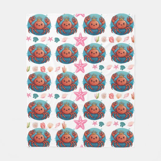King Crab Princess Pattern Fleecedecke (Vorderseite)