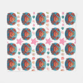 King Crab Princess Pattern Fleecedecke (Vorderseite (Horizontal))