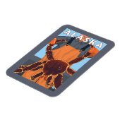 King Crab und Fisherman Vintage Travel Poster Magnet (Linke Seite)