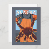 King Crab und Fisherman Vintage Travel Poster Postkarte (Vorne/Hinten)