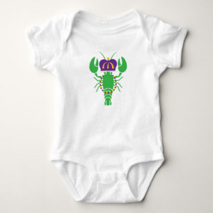 King Crawfish Mardi Gras Baby Bodysuit Strampler