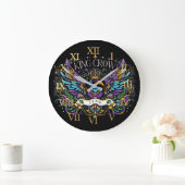 King Crow Colorful Graphic Große Wanduhr (Zuhause)