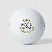 King Crown Cool Golfer Monogram Golfball (Vorderseite)