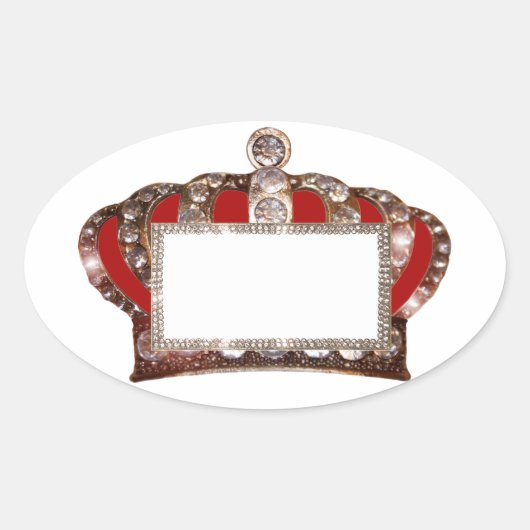 King Crown Labels zum Personalisieren Ovaler Aufkleber (Vorderseite)