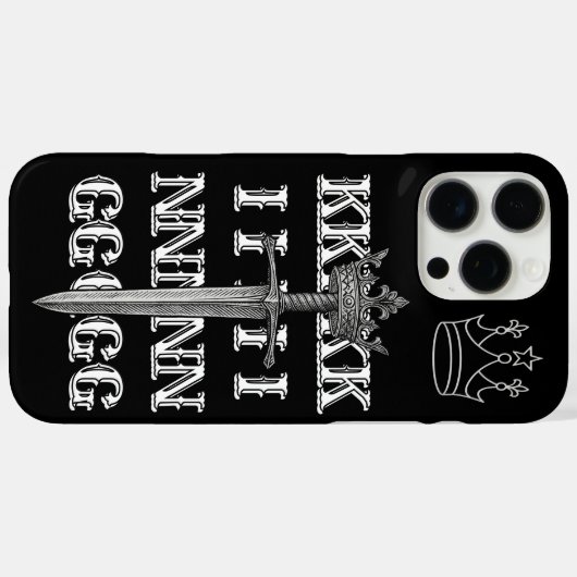 KING Crown Line Art black Phone Case (Rückseite (Horizontal))