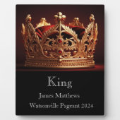 King Crown Pageant Plaque Fotoplatte (Vorderseite)