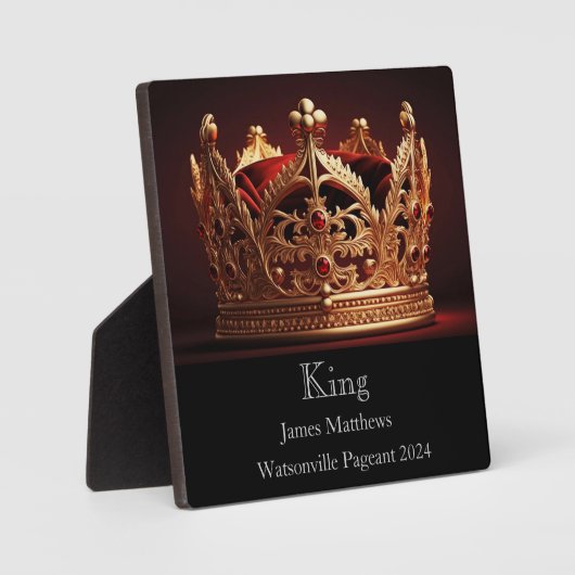 King Crown Pageant Plaque Fotoplatte (Vorderseite)