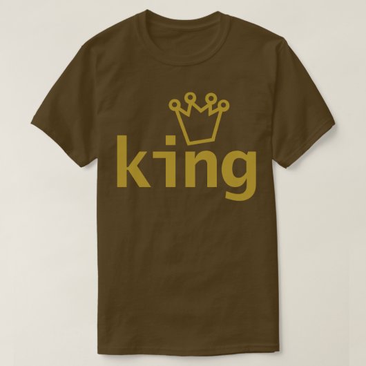 King Crown Typografie Gold Text T-Shirt (Design vorne)