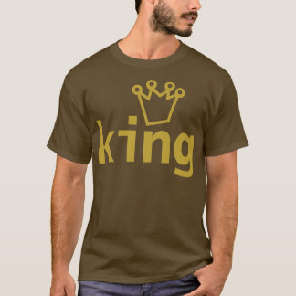King Crown Typografie Gold Text T-Shirt