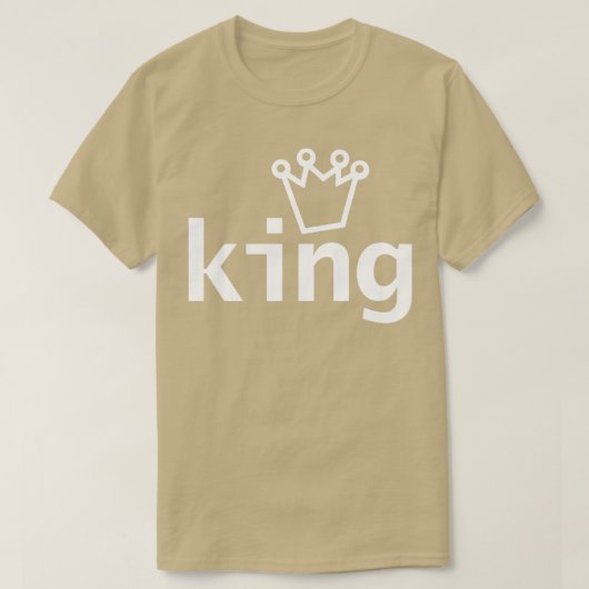 King Crown Typografie White Text T-Shirt (Design vorne)