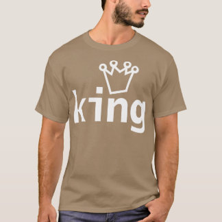 King Crown Typografie White Text T-Shirt