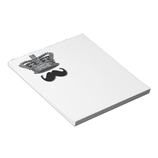 King Crown und Mustache Notizblock (angewinkelt)