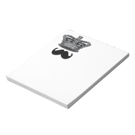 King Crown und Mustache Notizblock (Rotiert)