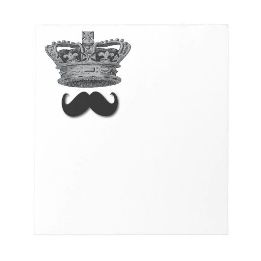 King Crown und Mustache Notizblock (Vorderseite)
