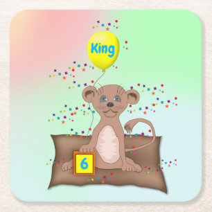King Cub Rechteckiger Pappuntersetzer