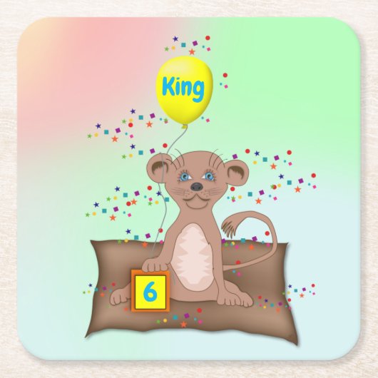 King Cub Rechteckiger Pappuntersetzer (Vorderseite)