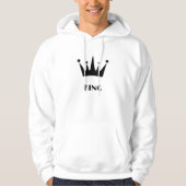 King Custom Text Crown Hooding White Sweatshirt (Vorderseite)