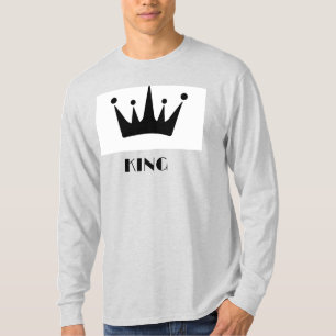 King Custom Text Crown Image Ash Long Sleeve T-Shirt