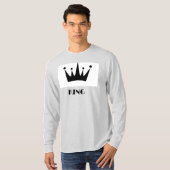 King Custom Text Crown Image Ash Long Sleeve T-Shirt (Vorne ganz)