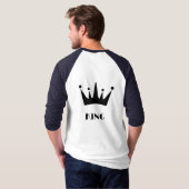 King Custom Text Crown Image Basic 3/4 Raglan T-Shirt (Schwarz voll)