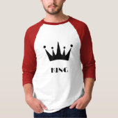 King Custom Text Crown Image Basic 3/4 Sleeve T-Shirt (Vorderseite)