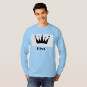 King Custom Text Crown Image Blue Long Sleev T-Shirt (Vorne ganz)