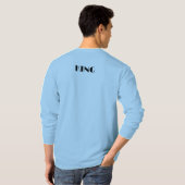 King Custom Text Crown Image Blue Long Sleev T-Shirt (Schwarz voll)
