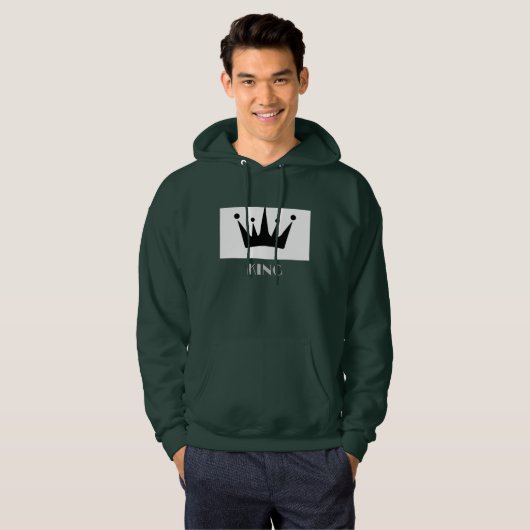 King Custom Text Crown Image Deep Forest Hoodie (Vorne ganz)