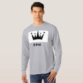King Custom Text Crown Image Gray Long Sleeve T-Shirt (Vorne ganz)