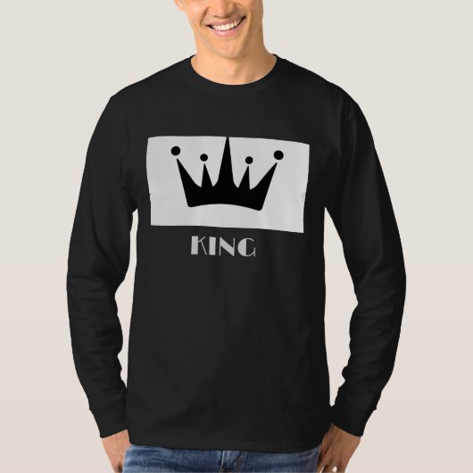 King Custom Text Crown Image Long Sleeve T-Shirt (Vorderseite)
