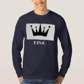 King Custom Text Crown Image Navy Blue Long Sleeve T-Shirt (Vorderseite)