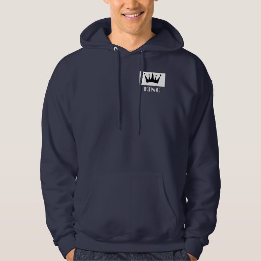 King Custom Text Crown Image Navy Blue Sweatshirt (Vorderseite)