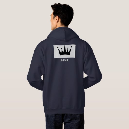 King Custom Text Crown Image Navy Blue Sweatshirt (Schwarz voll)