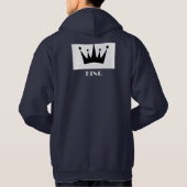 King Custom Text Crown Image Navy Blue Sweatshirt (Rückseite)