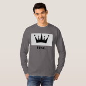 King Custom Text Crown Image Rmoke Gray Long Sleev T-Shirt (Vorne ganz)