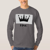 King Custom Text Crown Image Rmoke Gray Long Sleev T-Shirt (Vorderseite)