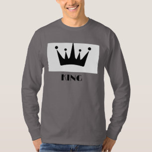 King Custom Text Crown Image Rmoke Gray Long Sleev T-Shirt