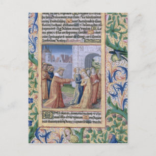 King David coveting Bathsheba Postkarte