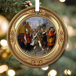 King David Dancing Before Ark Biblical Jesse Tree Ornament Aus Metall
