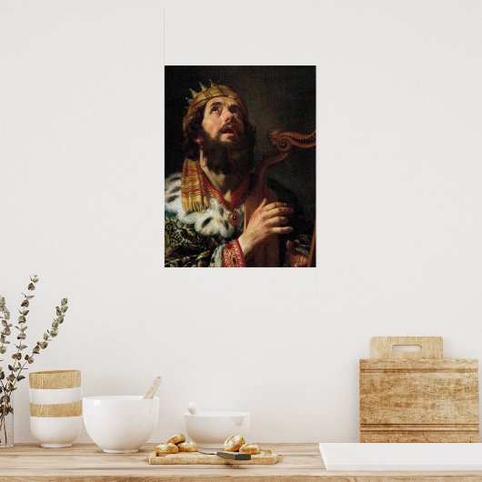 'King David Playing the Harp' Poster (Küche)